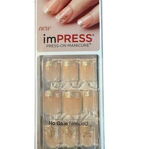 imPRESS Press-On Nude Nails with Glitter – 30 Nails / 6 Accents
